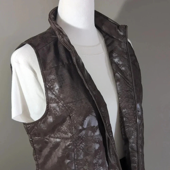 Chico's Brown Snakeskin Print Vest - Picture 3 of 8